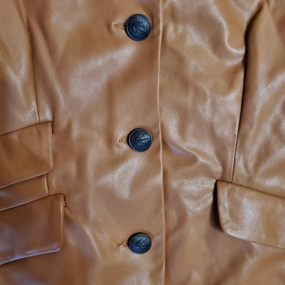 Brown Faux Leather Jacket - Picture 4 of 8